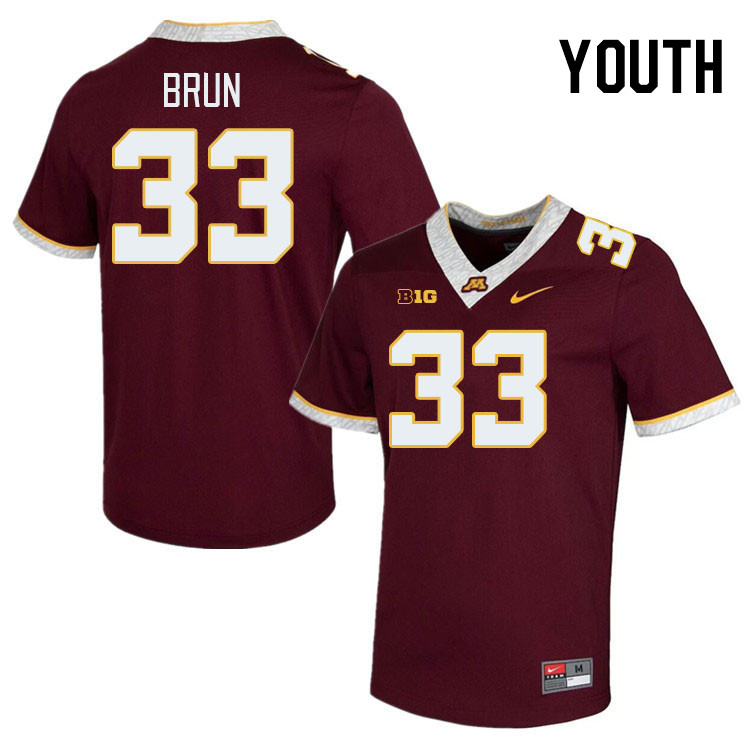 Youth #33 Harrison Brun Minnesota Golden Gophers College Football Jerseys Stitched-Maroon